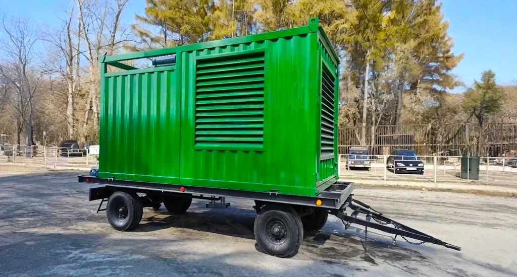 Передвижная контейнерная ДГУ мощность 450 кВт на прицепе