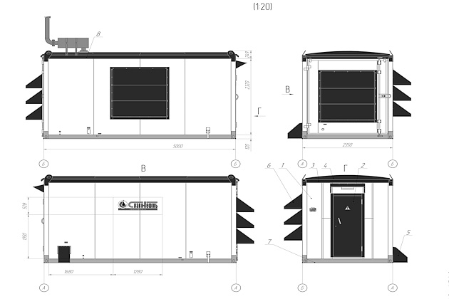 Фрагмент архитектурно-строительной части проекта: установка дизельного электроагрегата